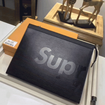 Louis Vuitton + Supreme  Man clutch Bag,27cm - 루이비통+슈프림 콜라보 남성용 클러치백 M41366,27cm,블랙