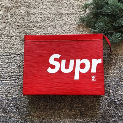 Louis Vuitton + Supreme 2017 Man clutch Bag,27cm - 루이비통+슈프림 2017 남성용 클러치백 M41366,27cm,레드