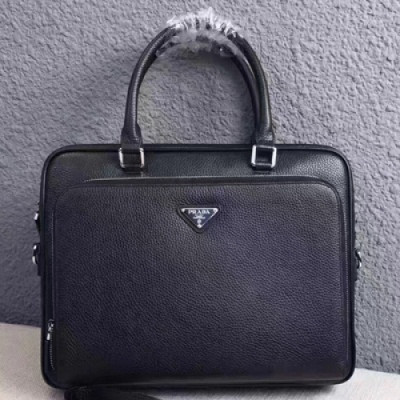 [프라다] 비지니스 블랙 수입가죽 삼각로고 남성용 서류가방 pr0001b - Prada Mens Business