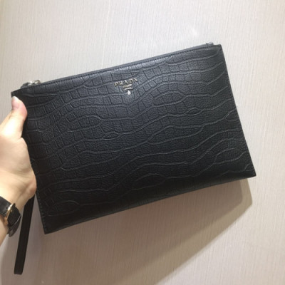 [프라다]사피아노 줄무늬 패턴 남성용 클러치백 pr0010b - Prada saffiano Mens Pouch Bag