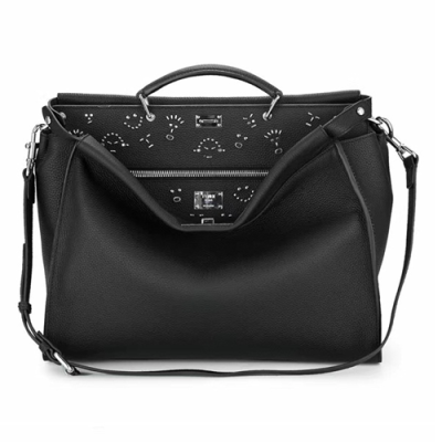 [팬디] 피카부 블랙 로만가죽 남성용 비지니스 fd0009b - Fendi Peekaboo Leather Black Mens Business