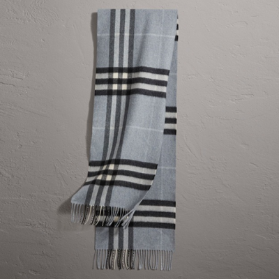 버버리] 클래식 체크 캐시미어 남여공용 더스티 블루 스카프 bu0018w - Burberry Classic Check Cashmere Blue Scarf