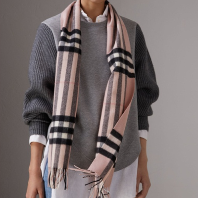 [버버리] 클래식 체크 캐시미어 남여공용 애쉬 로즈 스카프 bu0019w - Burberry Classic Check Cashmere Rose Scarf