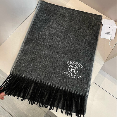 [에르메스] 케시미어 남여공용 그레이 스카프 he0004w - Hermes Cassimere Grey Scarf