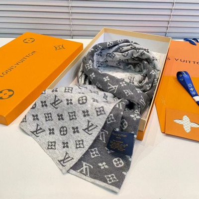 루이비통 남/녀 그레이 머플러 - Louis vuitton Mens Gray Muffler - lv0006x