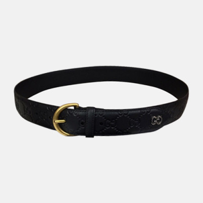 Gucci 2018 Mens Interlocking GG Leather Belt - 구찌 남성 인터로킹 GG 레더 벨트 Guc0594x.Size(4.0cm).블랙금장