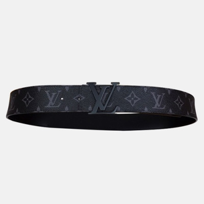 Louis Vuitton 2019 Mens Classic Monogram Leather Belt M9043 - 루이비통 남성 클래식 모노그램 레더 벨트 Lou0691x.블랙검장