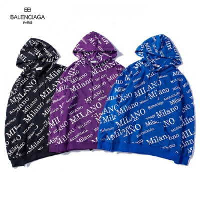 BALENCIAGA 2018 LOGO COTTEN HOOD TEE - 발렌시아가 로고 코튼 후드티 , 3색 (퍼플/블루/블랙) BAL0017