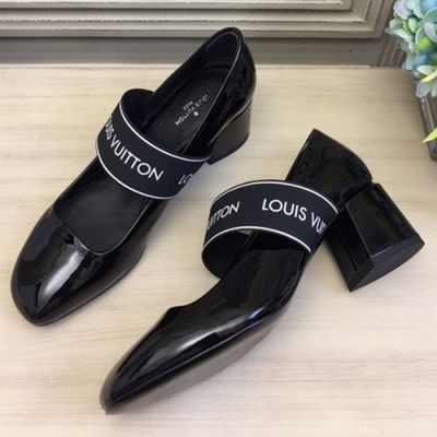 LOUIS VUITTON 2018 LADIES LOGO PUMPS - 루이비통 로고 여성 에나멜 미들힐 펌프스 LOU0035 ,사이즈 (225 - 245)