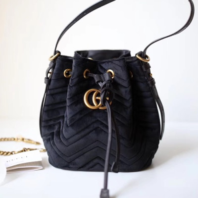 Gucci Marmont Matlase Velvet Women Bucket Bag,21CM - 구찌 마몬트 마틀라세 벨벳 여성용 버킷백 476674, GUB0079,21CM