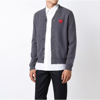 Cdgplay 2018 Mens V-Neck Wool Cardigan - 꼼데가르송 남성 브이넥 울 가디건 - cdg02x