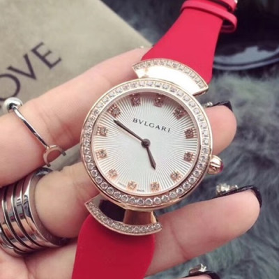 BVLGARY LADIES LVCEA VERSION QUARTZ MOVEMENT  - 불가리 레이디스 LVCEA 버전 쿼츠 무브먼트, 9색(핑크+블랙,브라운+블랙,레드+블랙,네이비,레드,퍼플,핑크,브라운,로즈골드)