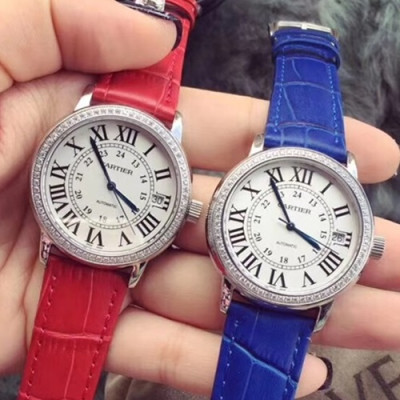 CARTIER LADIES LONDON SOLO VERSION SWISS QUARTZ AUTOMATIC MOVEMENT - 까르띠에 레이디스 런던 SOLO 버전 스위스 쿼츠 오토매틱 무브먼트,7색(블랙,핑크,퍼플,오렌지,블루,화이트,레드)