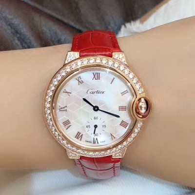 CARTIER LADIES QUARTZ - 까르띠에 레이디스 쿼츠,7색(블랙,브라운,레드,퍼플,핑크,그린,그레이)