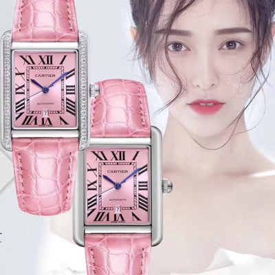 CARTIER LADIES TANK VERSION AUTOMATIC - 까르띠에 레이디스 TANK 버전 오토매틱,핑크2종