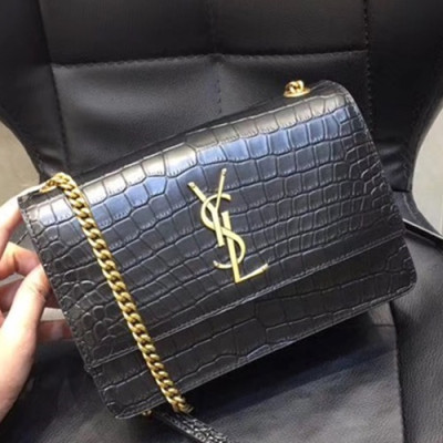 Saint Laurent Women Sunset Monogram Shoulder Bag,19CM - 입생로랑 여성용 선셋 모노그램 숄더백 515822 ,SLB0013,19CM,블랙