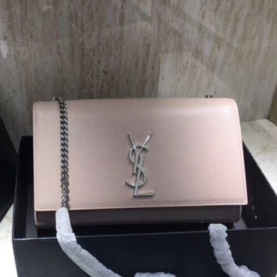 Saint Laurent Women Chain Satchel Shoulder Bag,24CM - 입생로랑 여성용 체인 사첼 숄더백 326076 ,SLB0034,24CM,핑크(은장)