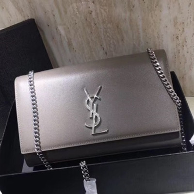 Saint Laurent Women Chain Satchel Shoulder Bag ,24CM - 입생로랑 여성용 체인 사첼 숄더백 326076 ,SLB0035,24CM,그레이