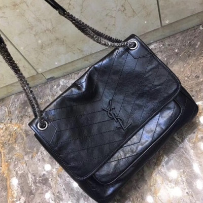 Saint Laurent Women Niki Chain Shoulder Bag ,32CM - 입생로랑 여성용 니키 체인 숄더백 498883 ,SLB0084,32CM,블랙