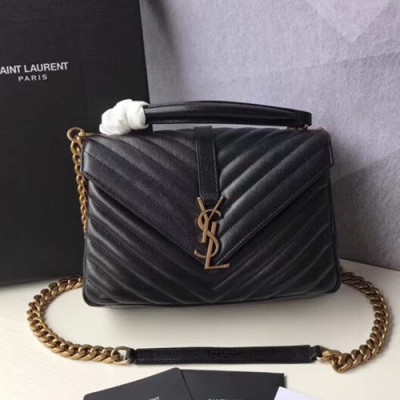 Saint Laurent Women Monogram Shoulder Bag,24CM - 입생로랑 여성용 모노그램 숄더백 428056,SLB0140,24CM,블랙(금장)