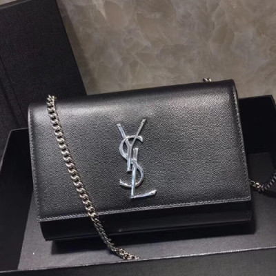 Saint Laurent Women Chain Shoulder Bag,20CM - 입생로랑 여성용 체인 숄더백 464390,SLB0185,20CM,블랙(은장)