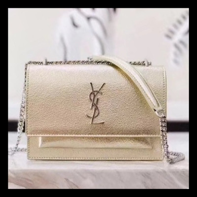 Saint Laurent Women Sunset Mini Shoulder Bag,17CM - 입생로랑 여성용 선셋 미니 숄더백 452157, SLB0217,17CM,연옐로우골드