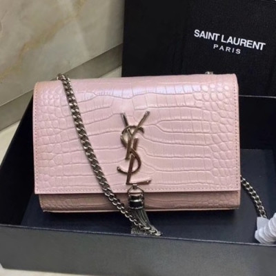 Saint Laurent Women Kate Monogram Tassel Chain Shoulder Bag,20CM - 입생로랑 여성용 케이트 모노그램 태슬 체인 숄더백 474366, SLB0224,20CM,핑크