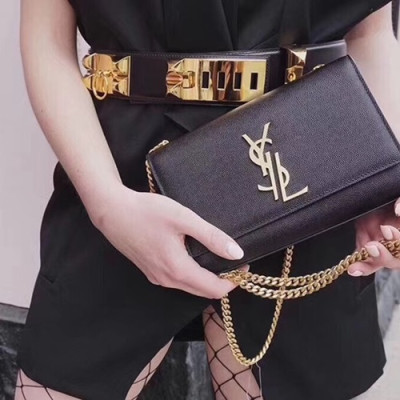 Saint Laurent Women Kate Monogram Shoulder Bag,20/24CM - 입생로랑 여성용 케이트 모노그램 숄더백 470429/470428, SLB0245 ,20/24CM, 블랙