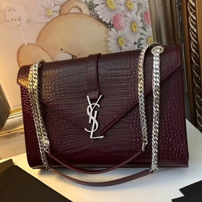 Saint Laurent Women Large Satchel Shoulder Bag,31CM - 입생로랑 여성용 라지 사첼 숄더백 342023, SLB0252 ,31CM,와인