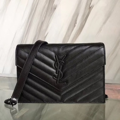 Saint Laurent Women Monogram Chain Shoulder Bag ,19CM - 입생로랑 여성용 모노그램 체인 숄더백 393953, SLB0264,19CM,블랙