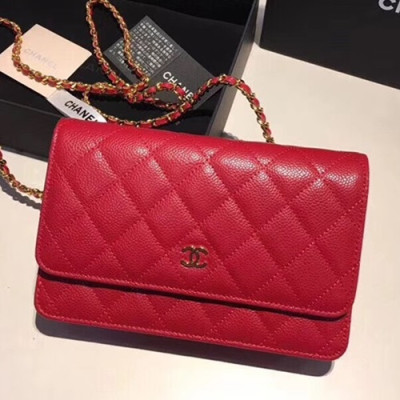 Chanel WOC Chain Cross Bag,19CM - 샤넬 WOC 체인 크로스백,CHAB0075,19CM,레드