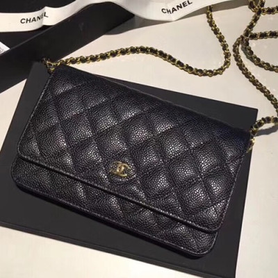 Chanel WOC Chain Cross Bag,19CM - 샤넬 WOC 체인 크로스백,CHAB0076,19CM,블랙