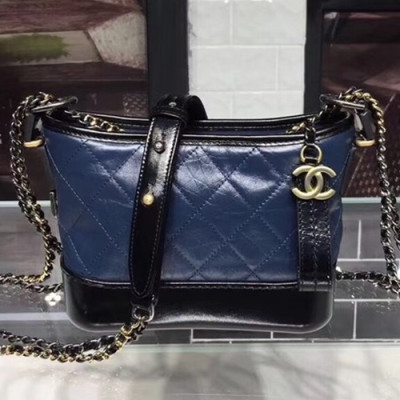 Chanel 2018 Gabrielle  Hobo Shoulder Bag ,20CM - 샤넬 2018 가브리엘 호보 숄더백,CHAB0099,20CM,블루+블랙