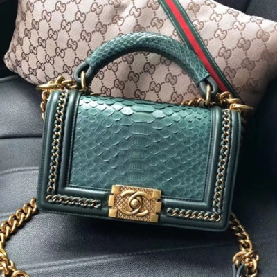 Chanel Leboy Leather Chain Tote Shoulder Bag,25CM - 샤넬 르보이 레더 체인 토트 숄더백 CHAB0189,25CM,그린