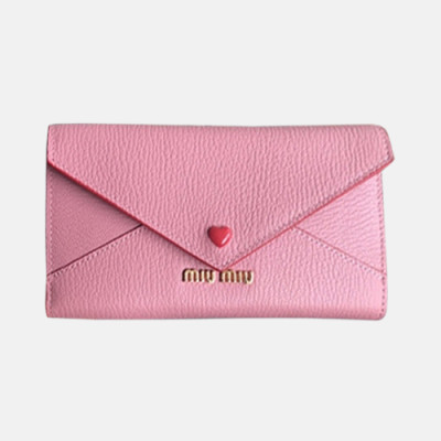 MiuMiu 2018 Ladies Matelassé Bifold Wallet 5MH013 - 미우미우 마드라스 러브 여성 장지갑 MIU0021X  18CM