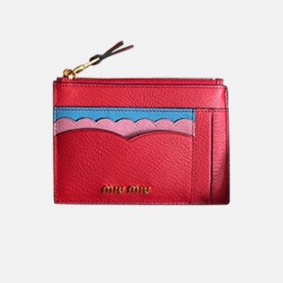 MiuMiu 2018 Madras Leather Card Wallet 5MC446 - 미우미우 마드라스 지퍼 카드홀더 MIU0057X  13.5CM