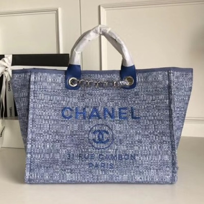 Chanel 2018 Canvas Deauville Tote Shoulder Bag,39CM - 샤넬 2018 캔버스 도빌 토트 숄더백 CHAB0287,39CM,블루