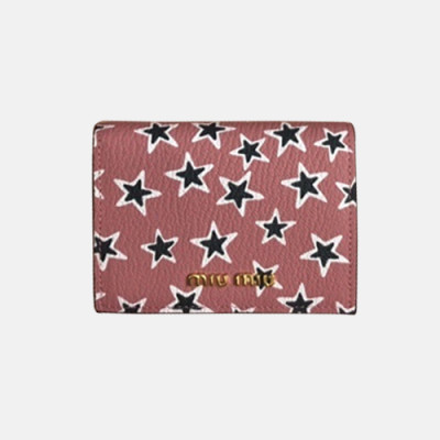 MiuMiu 2018 Ladies Matelassé Star Nero 5MV204 - 미우미우 마테라쎄 로고 남자 반지갑 MIU0064X  8CM