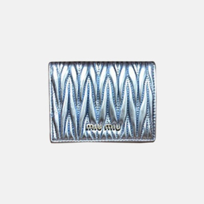 18/19 MiuMiu Ladies Matelassé Logo Small Wallet 5MV204 - 미우미우 마테라쎄 로고 남자 반지갑 MIU0071X  8CM