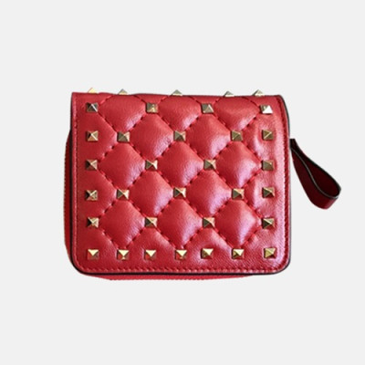 Valentino 2018 Rockstud Leather Zippy Coin Purse - 발렌티노 신상 락스터드 레더 지피 동전지갑 VAL0081 10.5CM