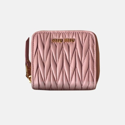 MiuMiu 2018 Ladies Matelassé Bifold Wallet 5M0522 - 미우미우 마테라쎄 반지갑 MIU0096X  10.5CM