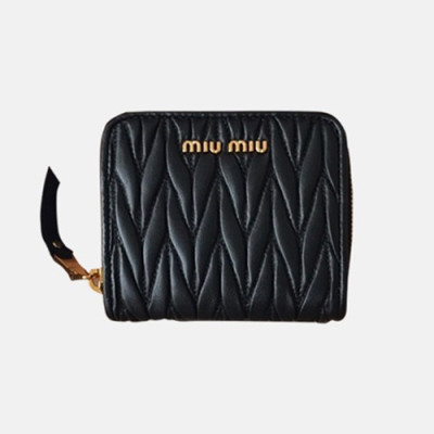 MiuMiu 2018 Ladies Matelassé Bifold Wallet 5M0522 - 미우미우 마테라쎄 반지갑 MIU0097X  10.5CM