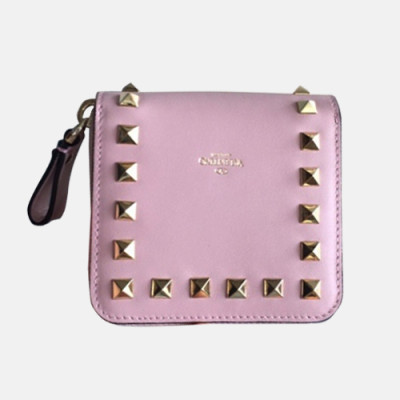 Valentino 2018 Rockstud Leather Zippy Coin Purse - 발렌티노 신상 락스터드 레더 지피 동전지갑 VAL0093 10.5CM