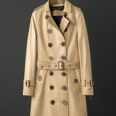 [미러급]Burberry 2018 MM/WM Leather Trench Coat - 버버리 남여 레더 트렌치 코트 Bur0230x.Size(s - xl).베이지