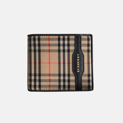 Burberry 2018 Check Leather Bifold Wallet - 버버리 체크 가죽 바이폴드 지갑 BUR0235 11CM