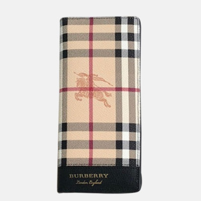 2018/19 Burberry Check Leather Flap Long Purse - 18SS 버버리 하우스체크 플랩 장지갑 BUR0249 21CM