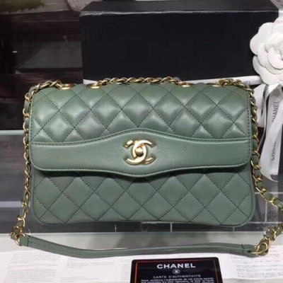 Chanel 2018 Women Chain Leather Shoulder Bag ,24CM - 샤넬 2018 여성용 체인 레더 숄더백 CHAB0403,24CM,그린