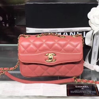 Chanel 2018 Women Chain Leather Shoulder Bag ,24CM - 샤넬 2018 여성용 체인 레더 숄더백 CHAB0404,24CM,핑크