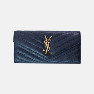 Saint Laurent 2018 Ladies  Matlase Monogram Leather Long Purse 372664 - 18FW 생로랑 모노그램 장지갑 YSL0014 19CM