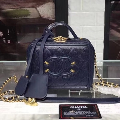 Chanel Women Leather Tote Shoulder Bag ,16CM - 샤넬 여성용 레더 토트 숄더백,CHAB0415,16CM,네이비